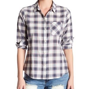 Current Elliott Slim Boy Plaid Shirt